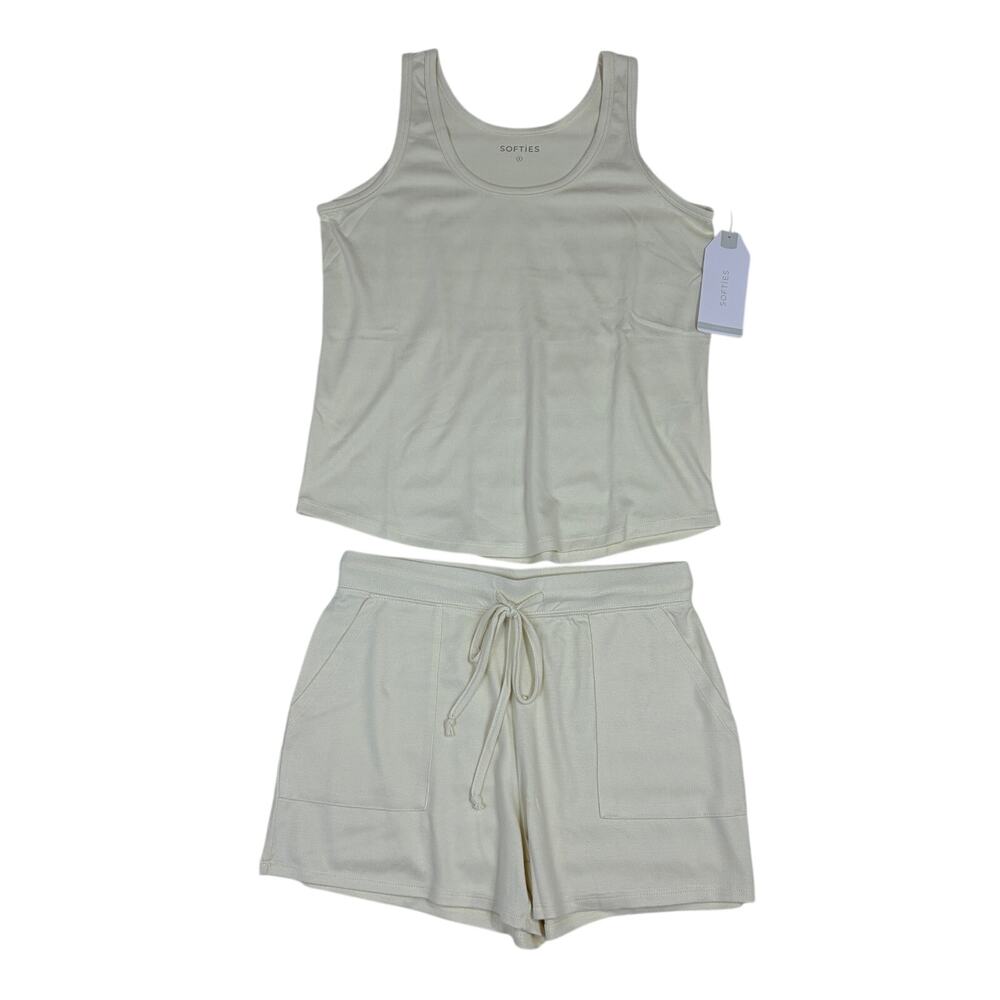 Softies Light Yellow Tank Top and Shorts Lounge Set - Women’s Size S New NWT